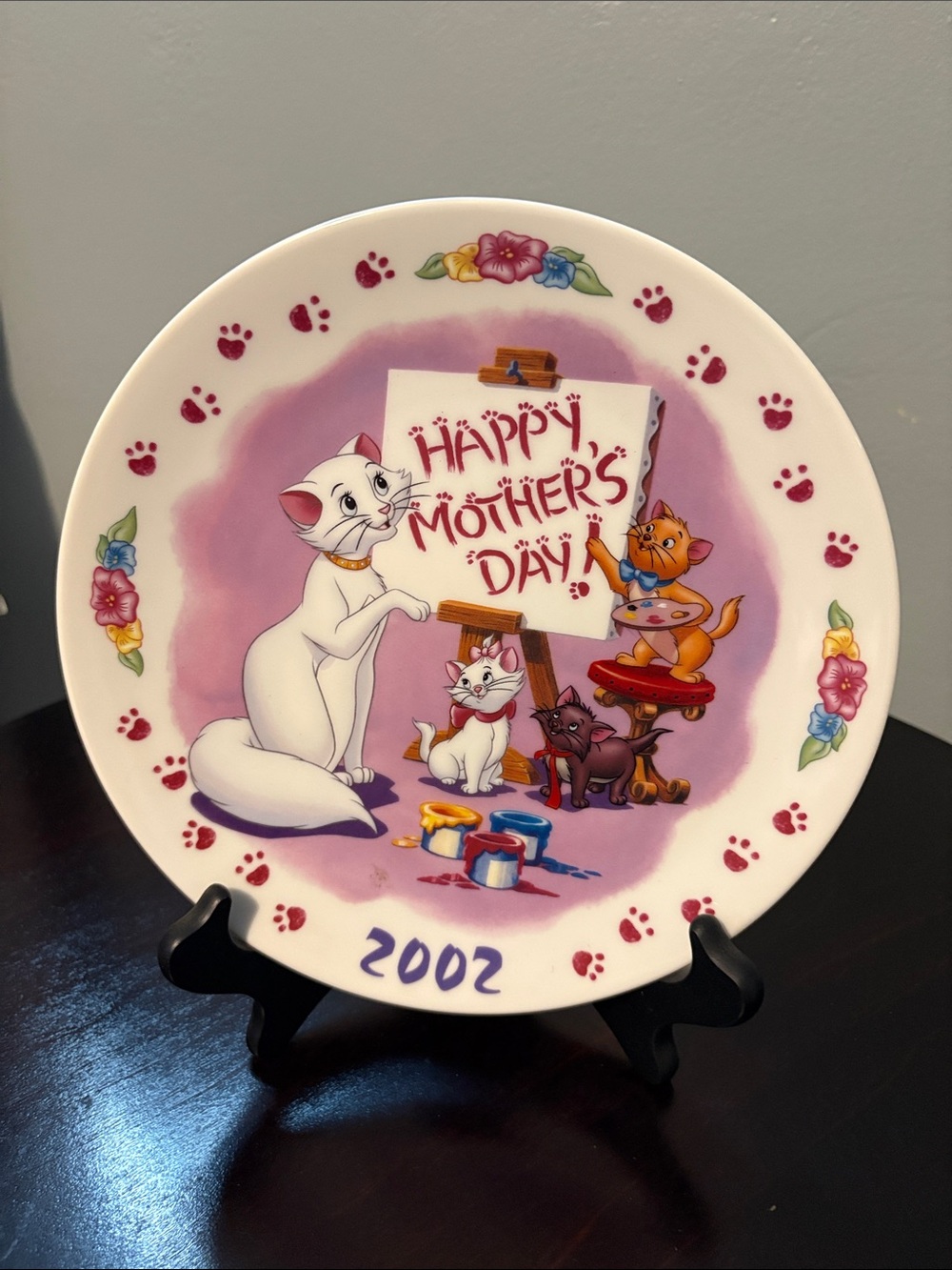 Mother's Day Decorative Plate from 2002 - White & Purple